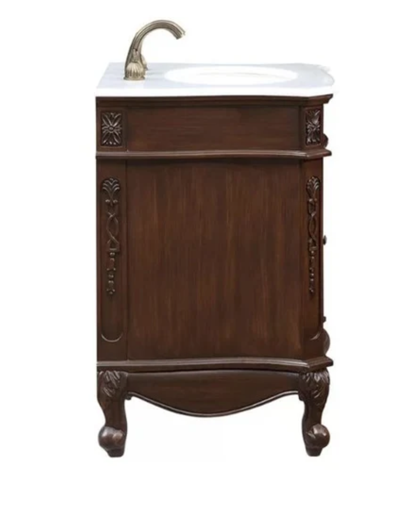 Adelina 24 inch Antique Rich Walnut Finish Bathroom Vanity